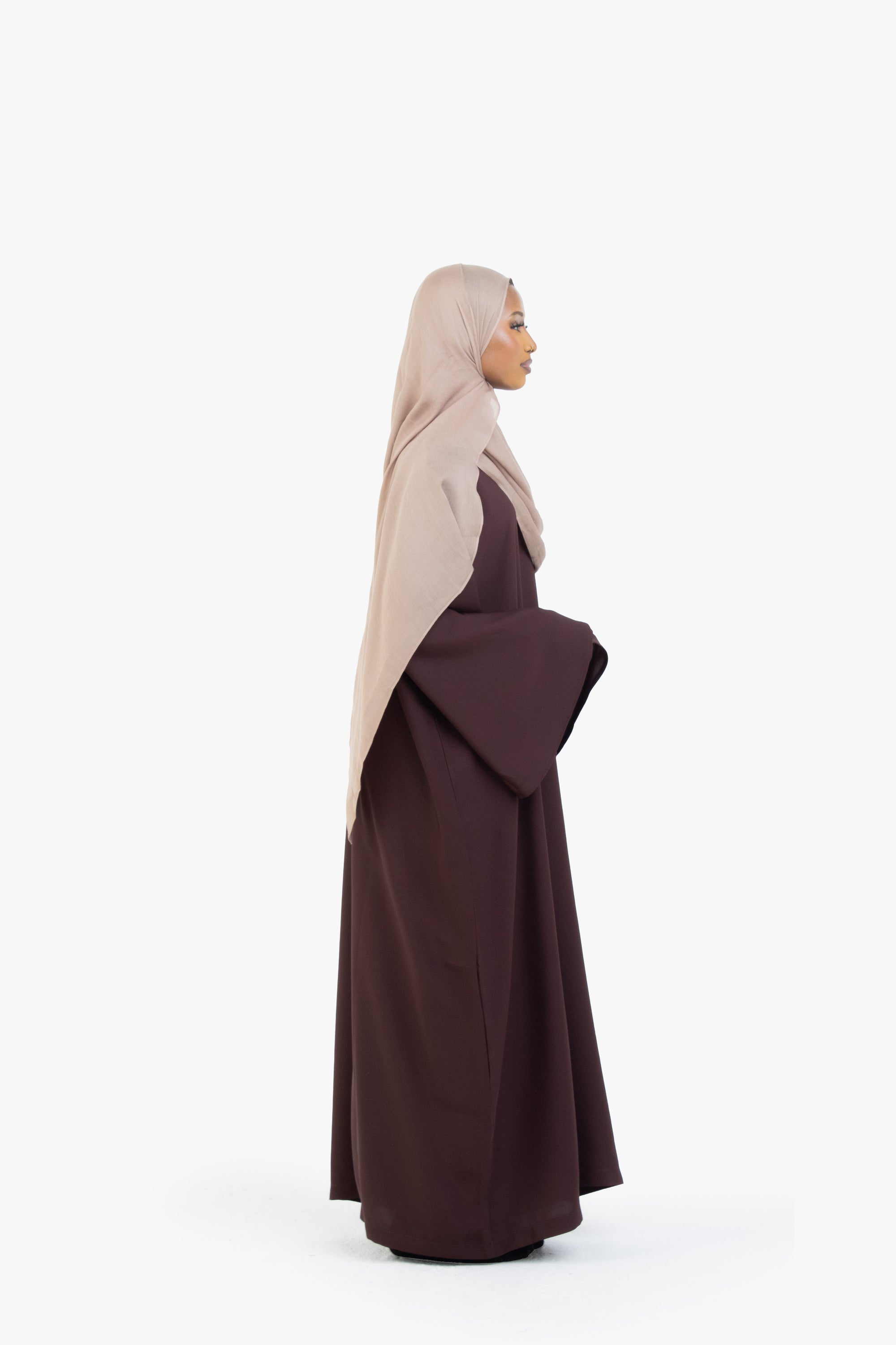Hazelnut Brown Umbrella Sleeve Abaya