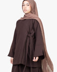 Mocha Brown Side Wrap Two-Piece Abaya