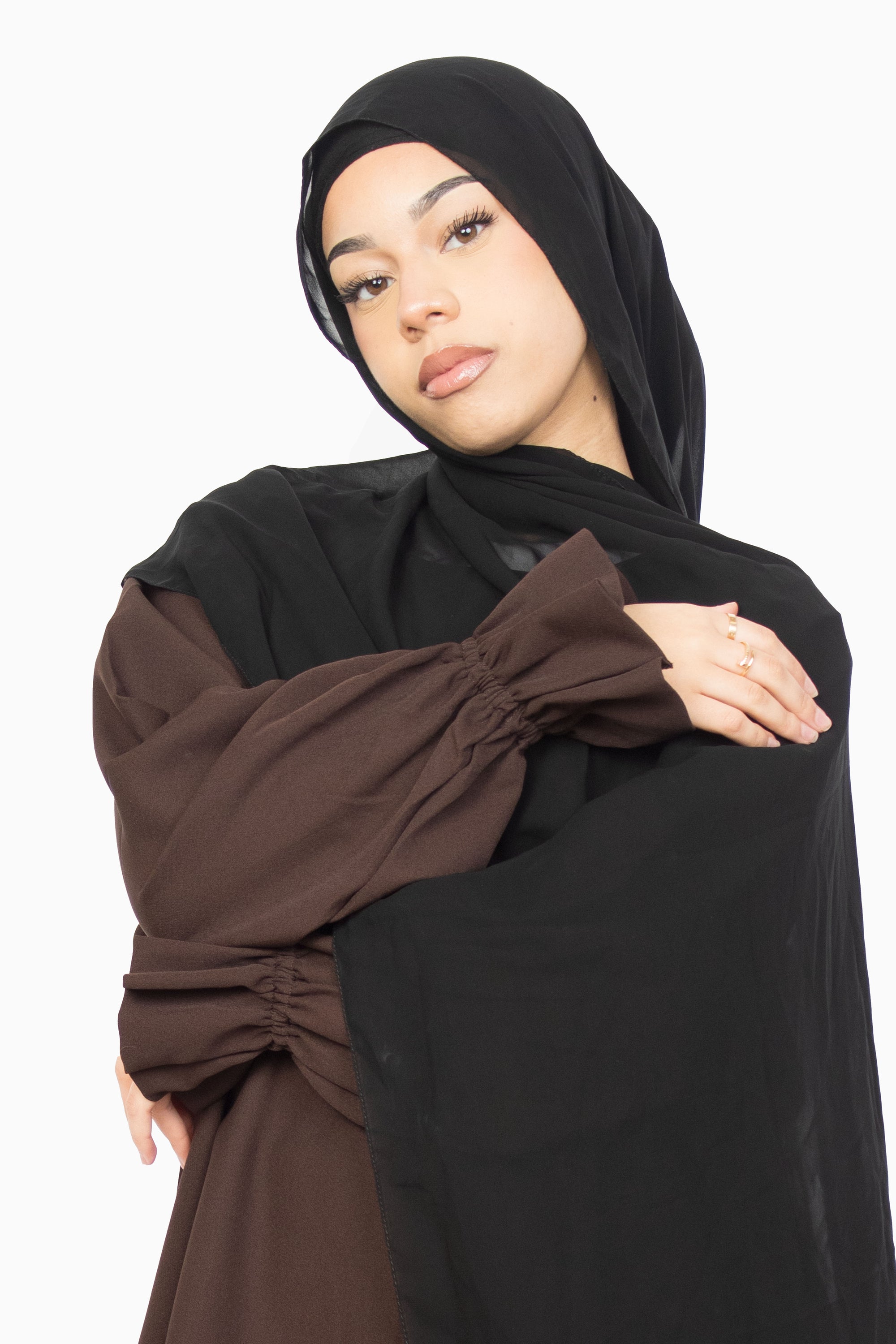 Mocha Brown Poet Sleeve Abaya