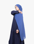 Navy Asymmetric Drop Waist Abaya