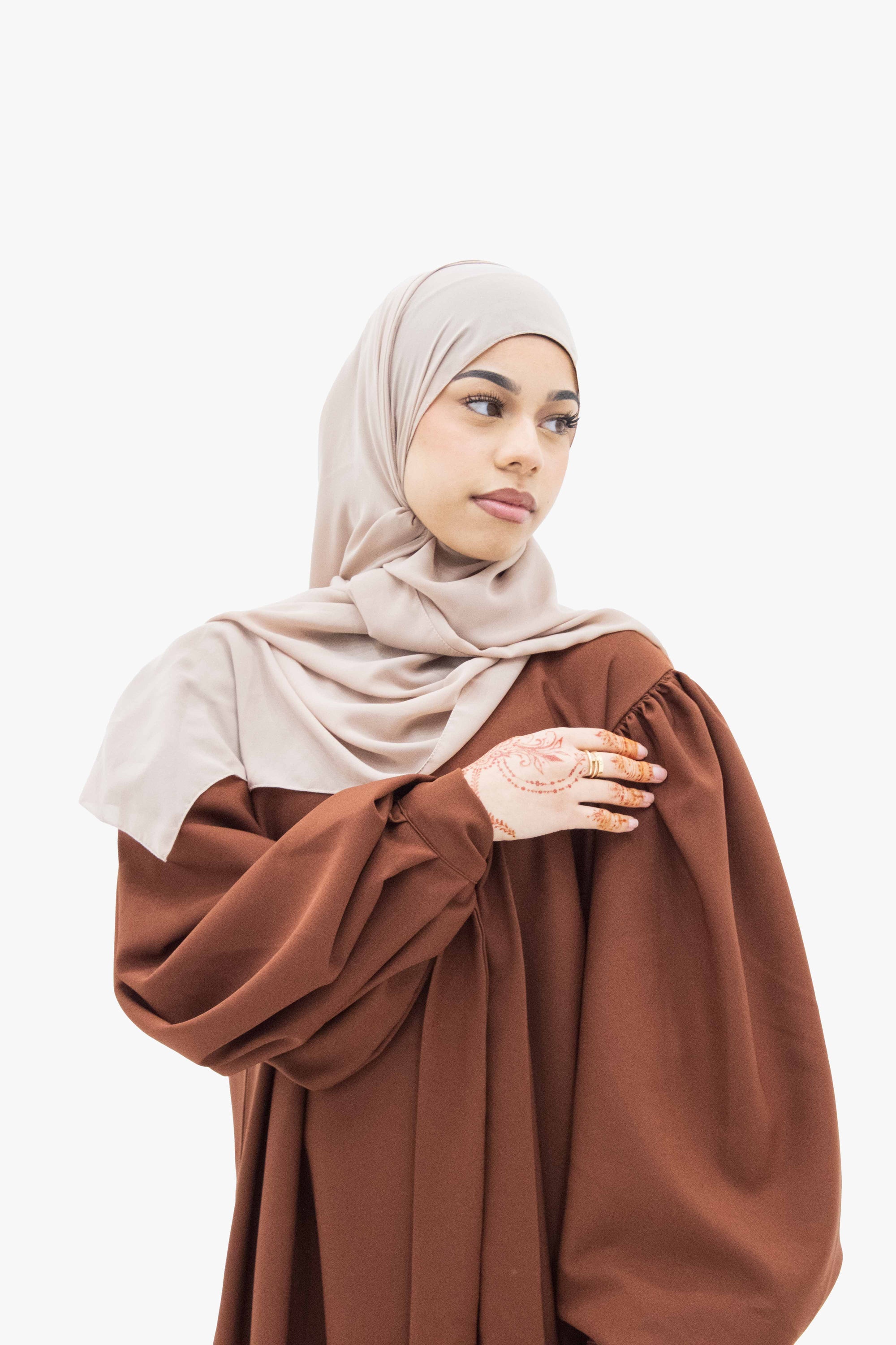 Hazelnut Balloon Sleeve Abaya