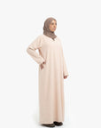 Nude V-Neck Abaya