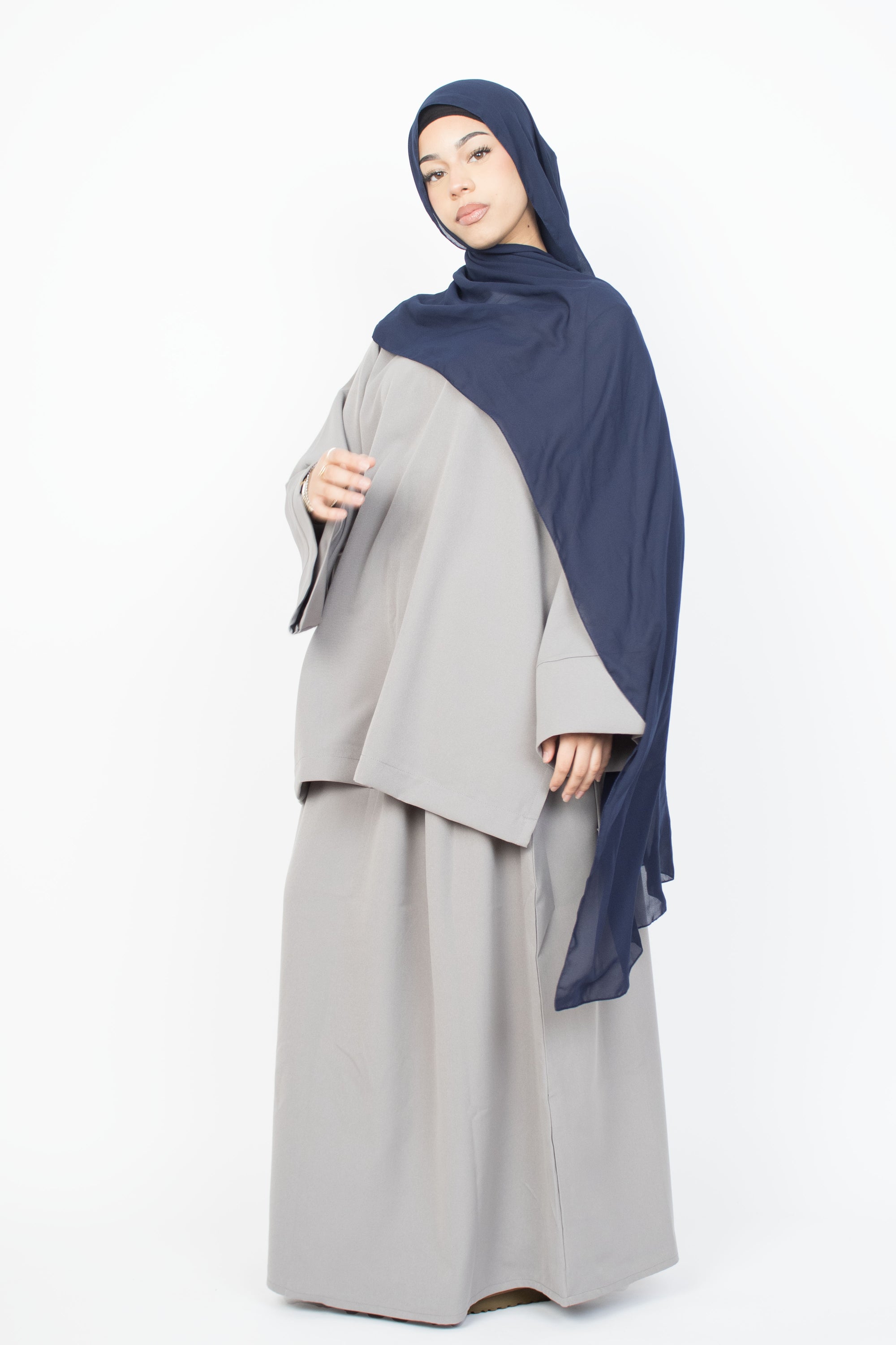Cloud Grey Two-Piece Abaya