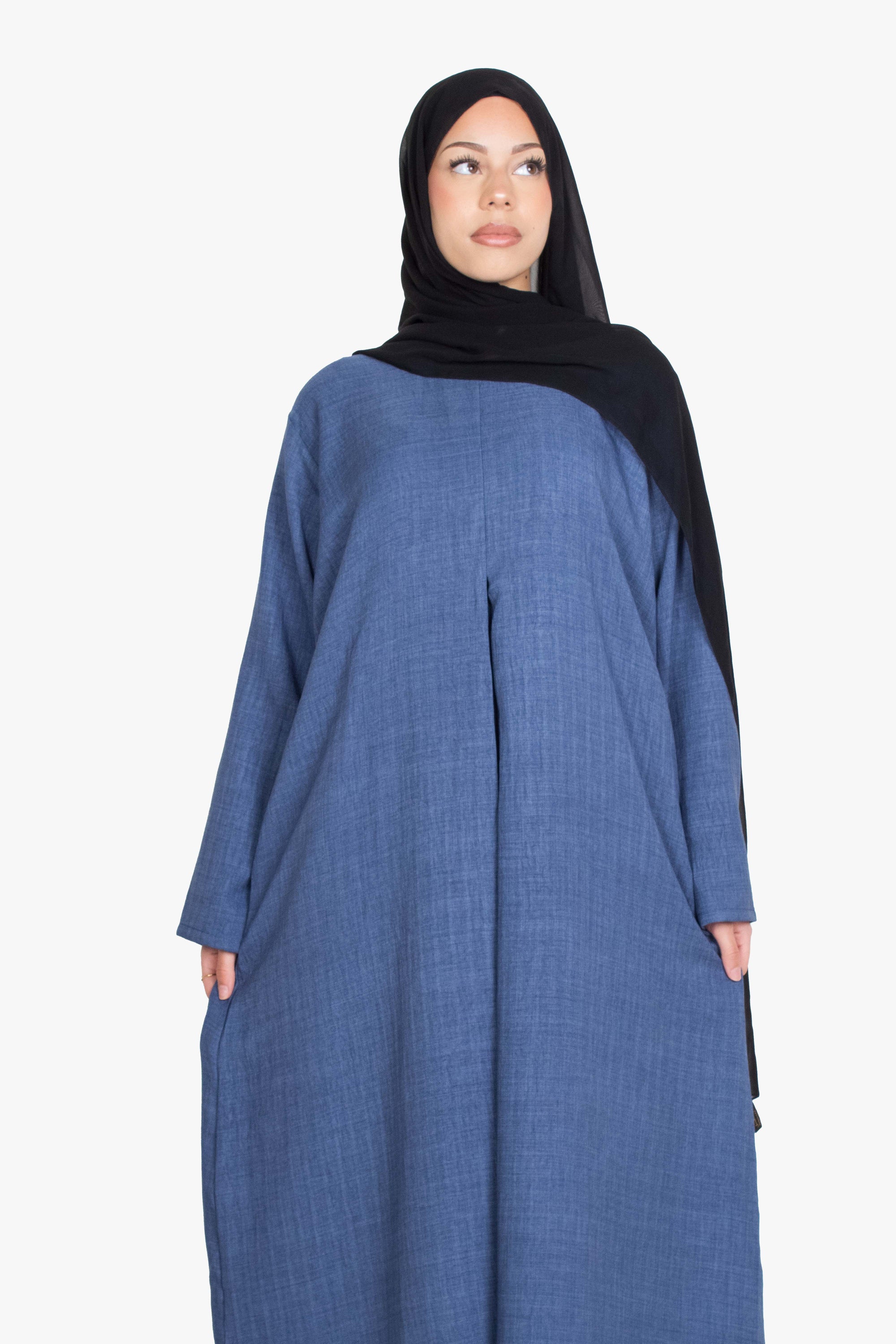 Indigo Mélange Pleat Abaya