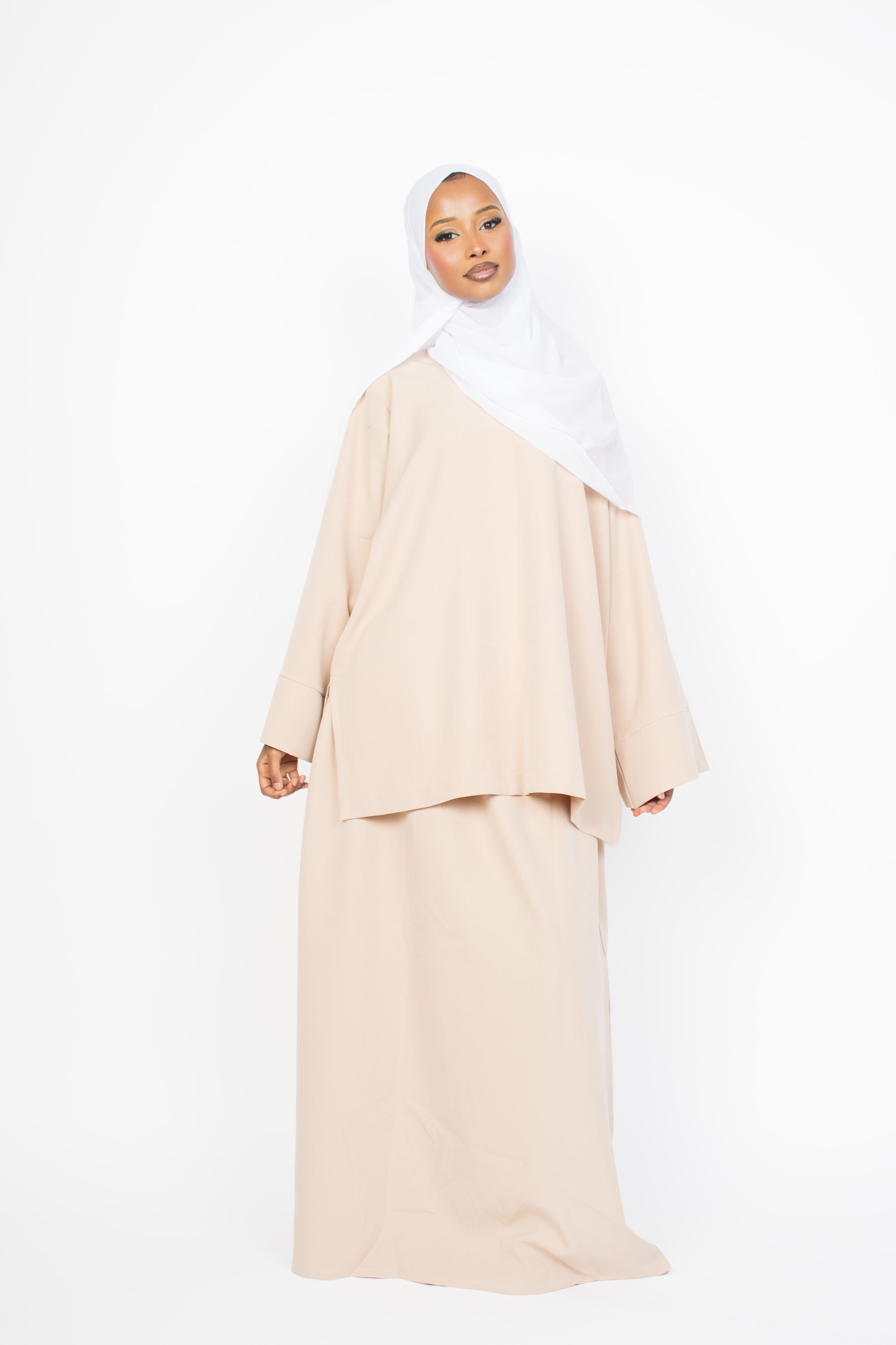 Cream Two-Piece Abaya