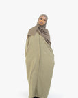 Khaki Mélange Long Shirt Abaya