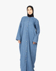Navy Denim Long Shirt Abaya