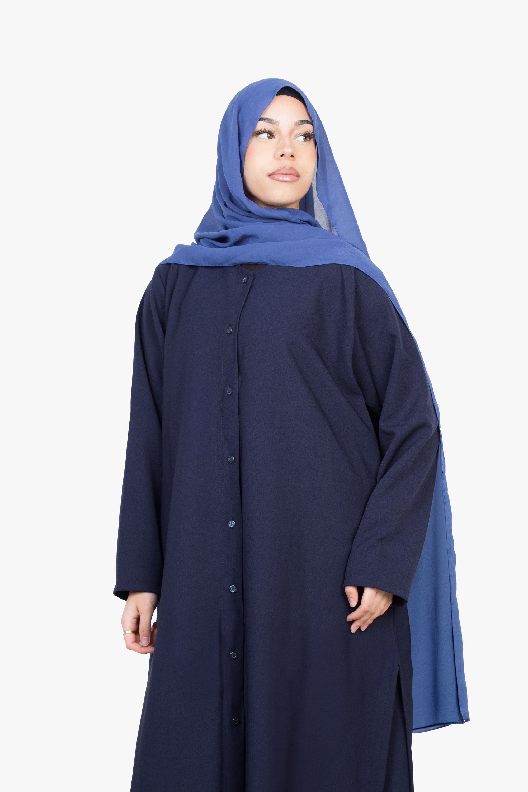 Navy Long Shirt Two-Piece Abaya