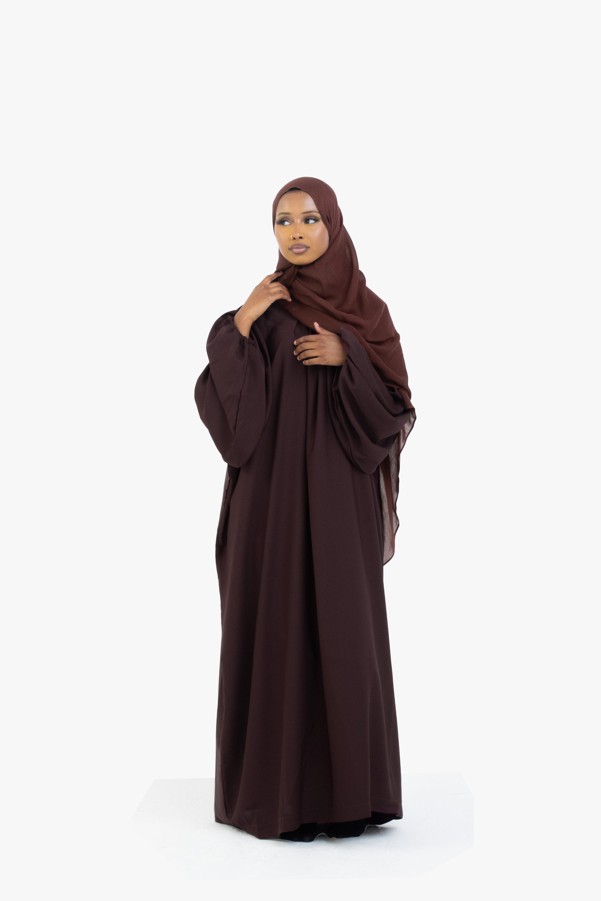 Hazelnut Brown Balloon Sleeve Abaya