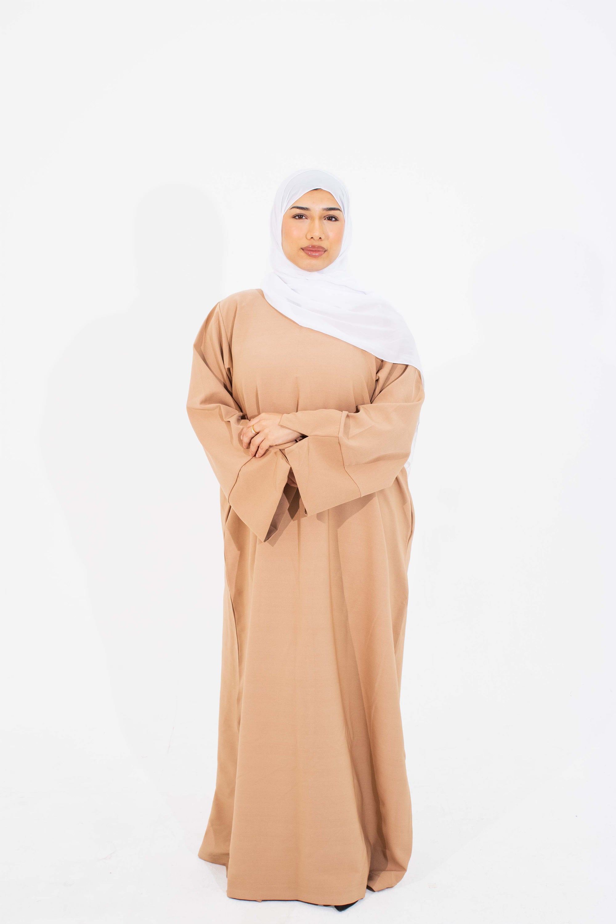 Coffee Slit Kimono Sleeve Abaya