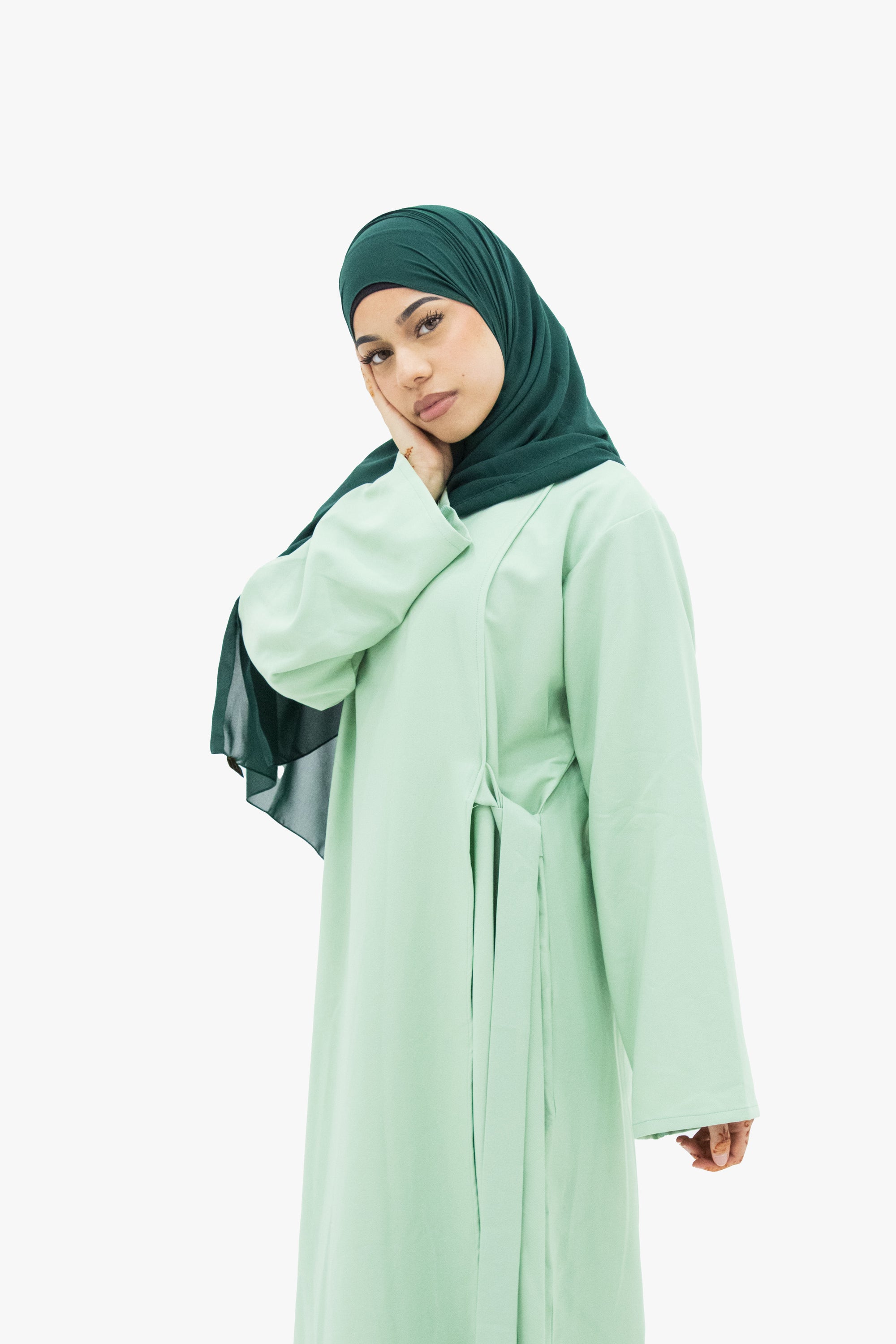 Pistachio Side Wrap Abaya