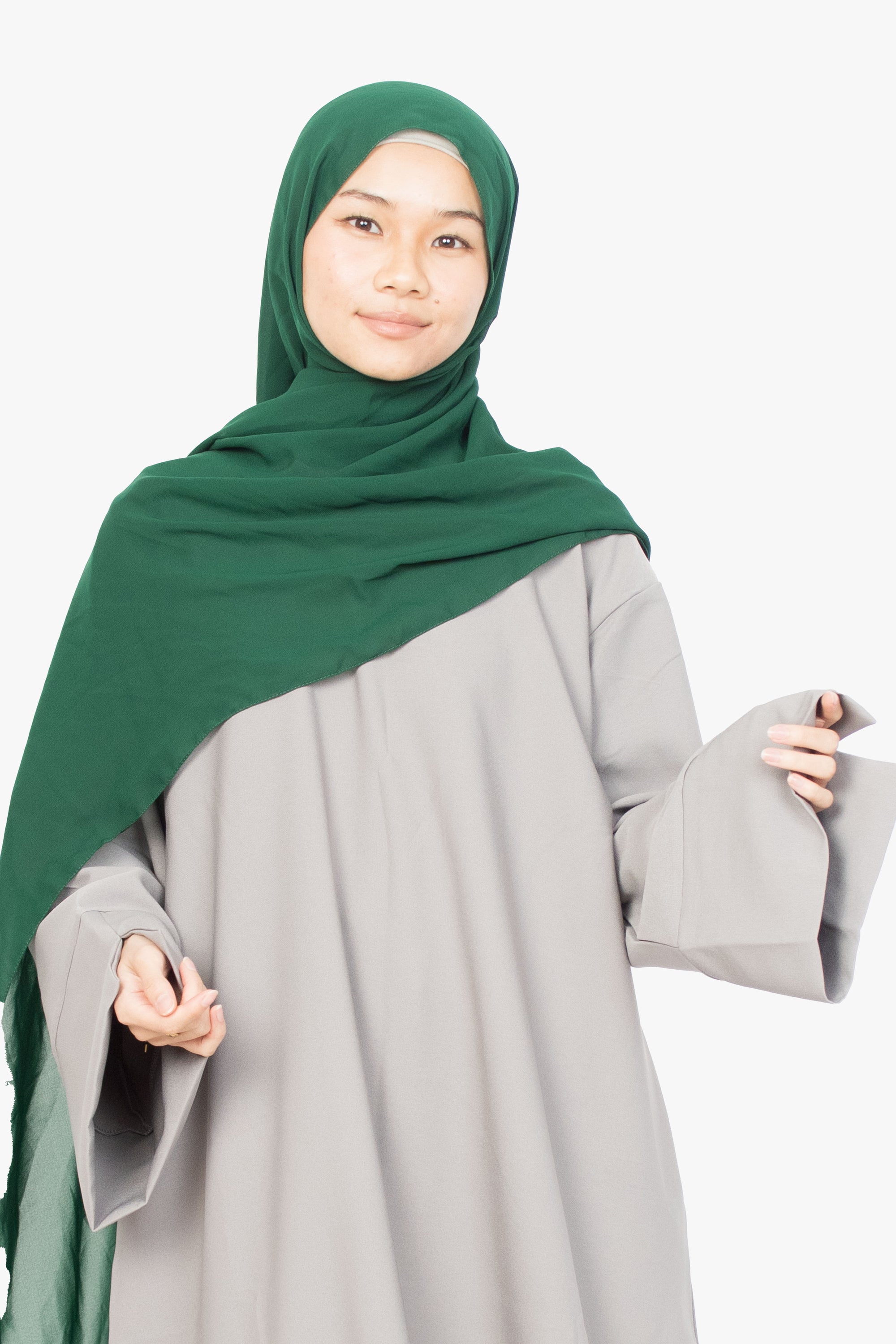 Cloud Grey Slit Kimono Abaya