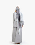 Light Grey Textured Two-Piece Abaya