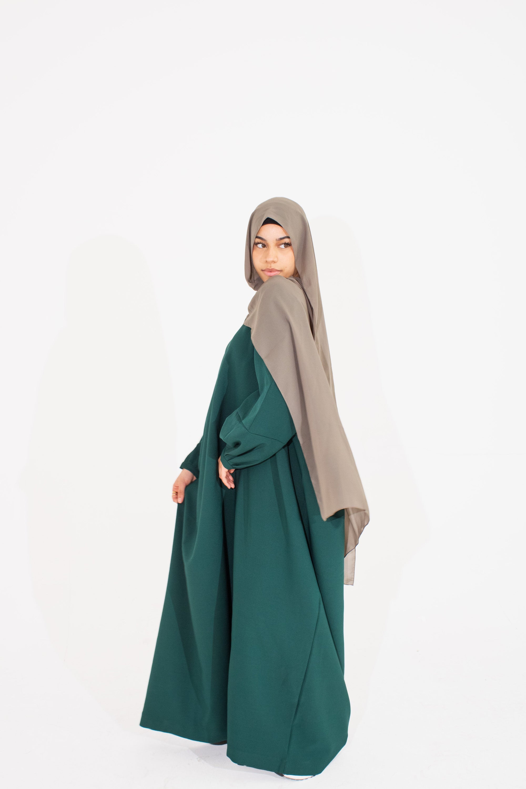 Forest Green Batwing Abaya