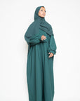Forest Green Pleated Bridge Abaya