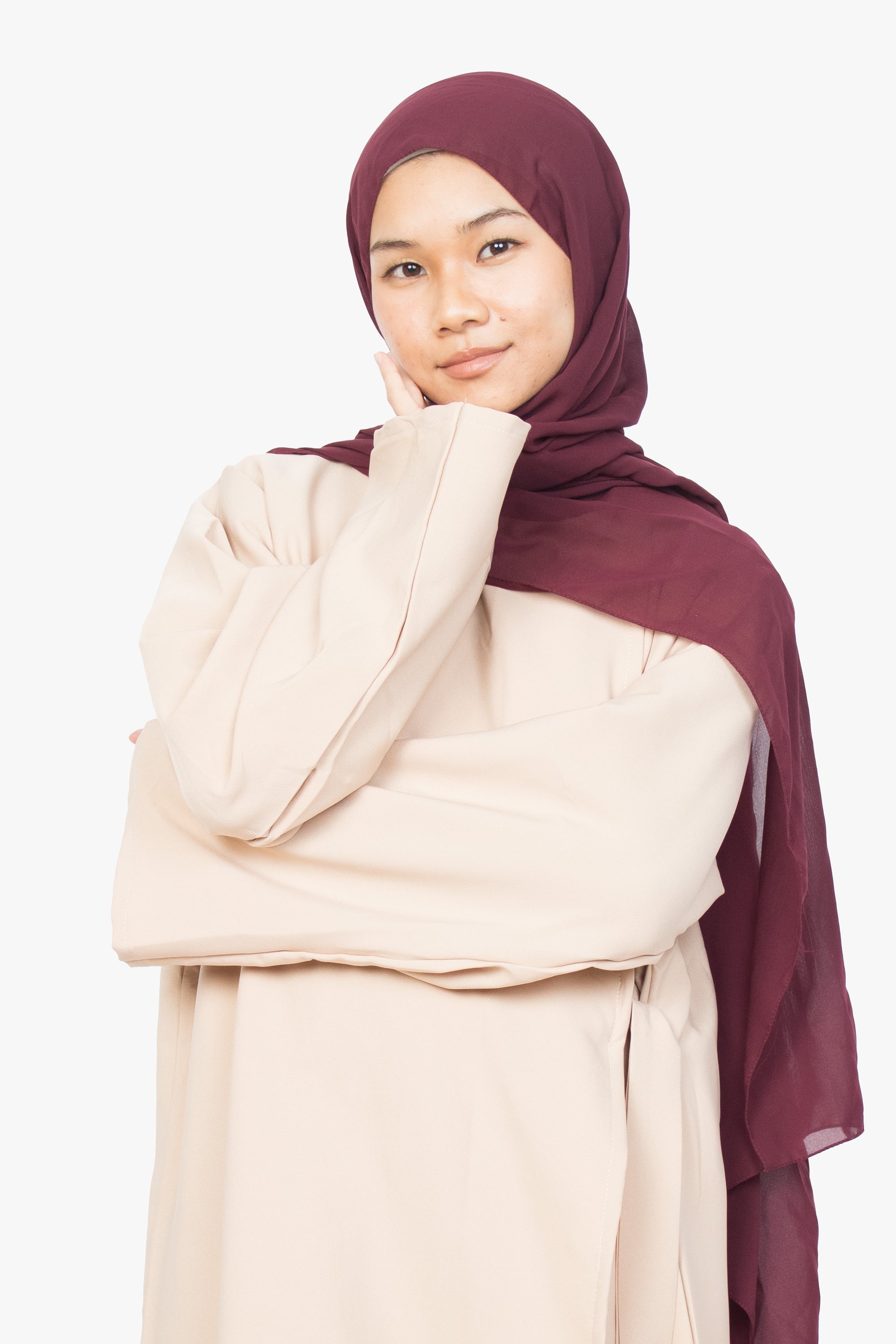 Cream Side Wrap Abaya