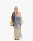 Beige Textured Umbrella Sleeve Abaya