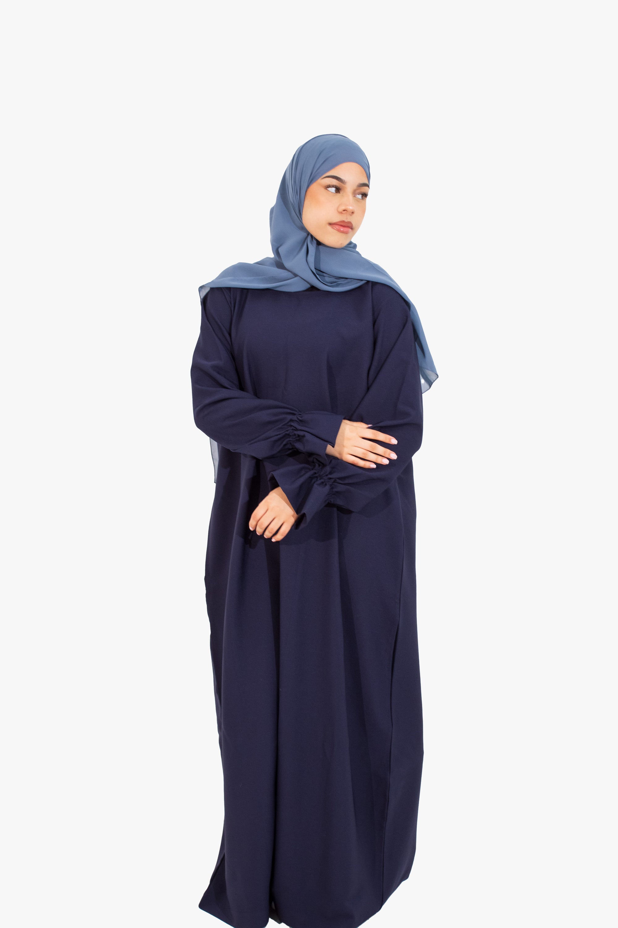 Navy Poet Sleeve Abaya