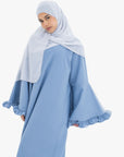 Sky Blue Flower Sleeve Abaya