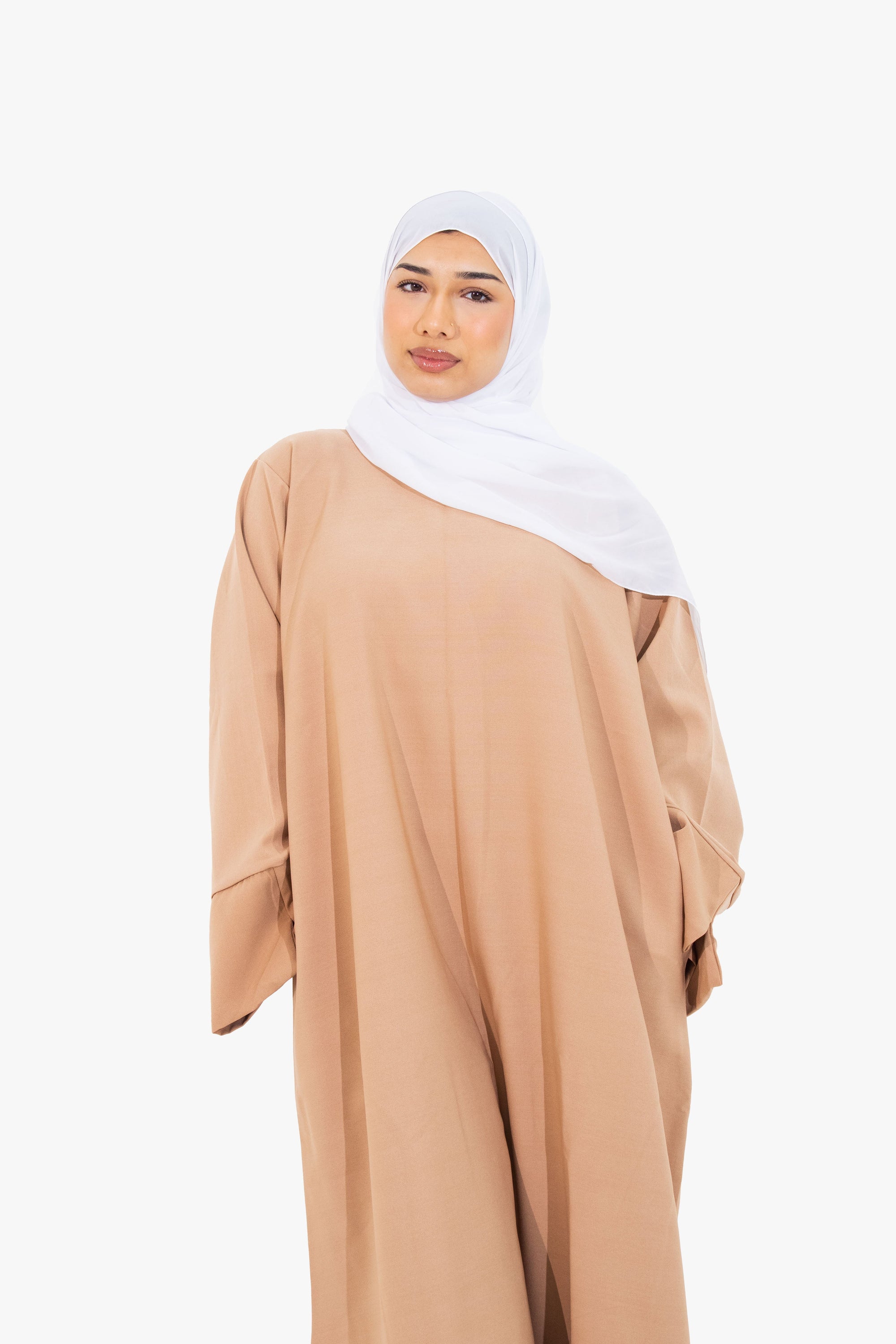 Coffee Slit Kimono Sleeve Abaya