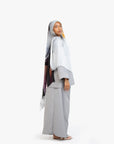 Light Grey Textured Two-Piece Abaya