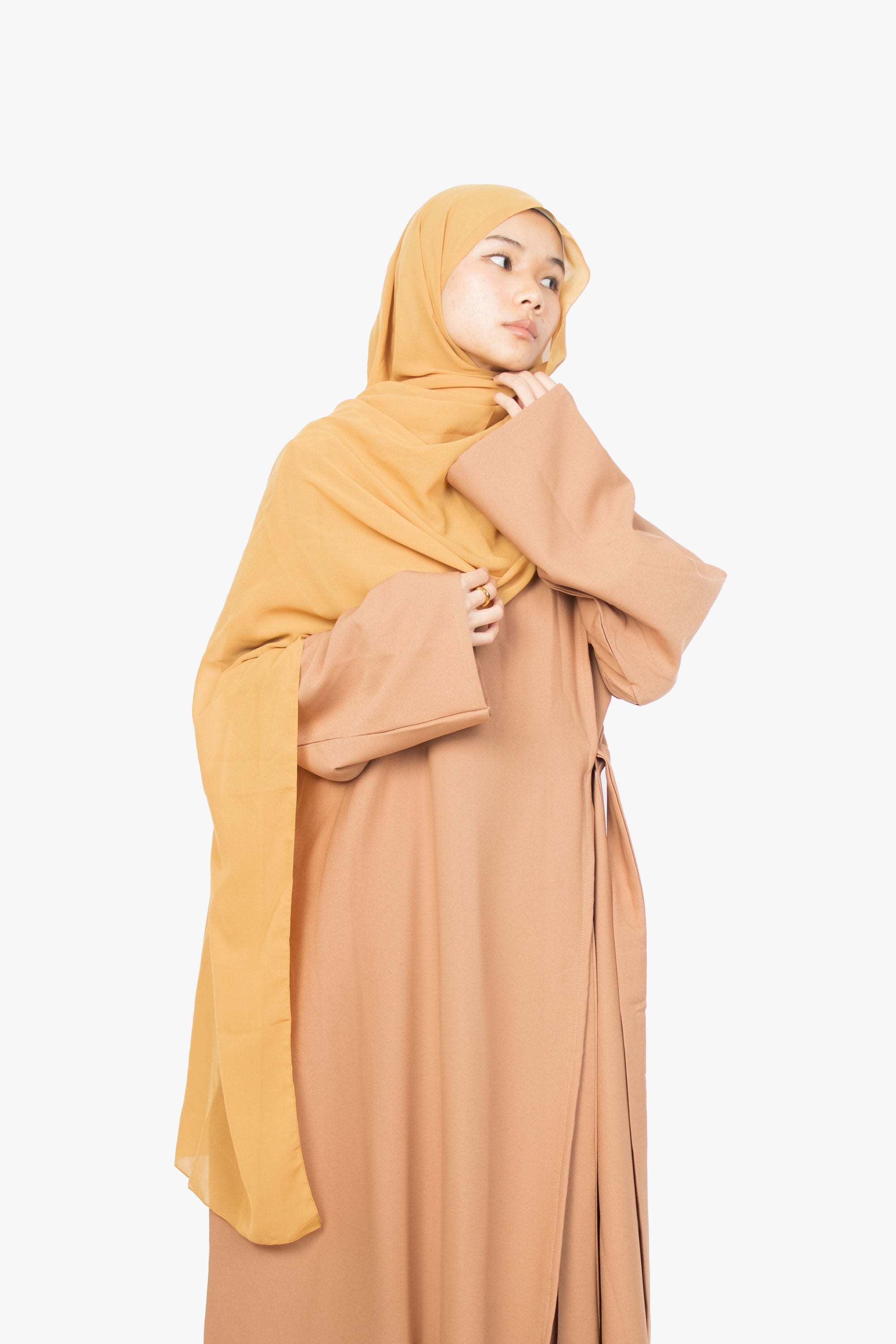 Caramel Side Wrap Abaya