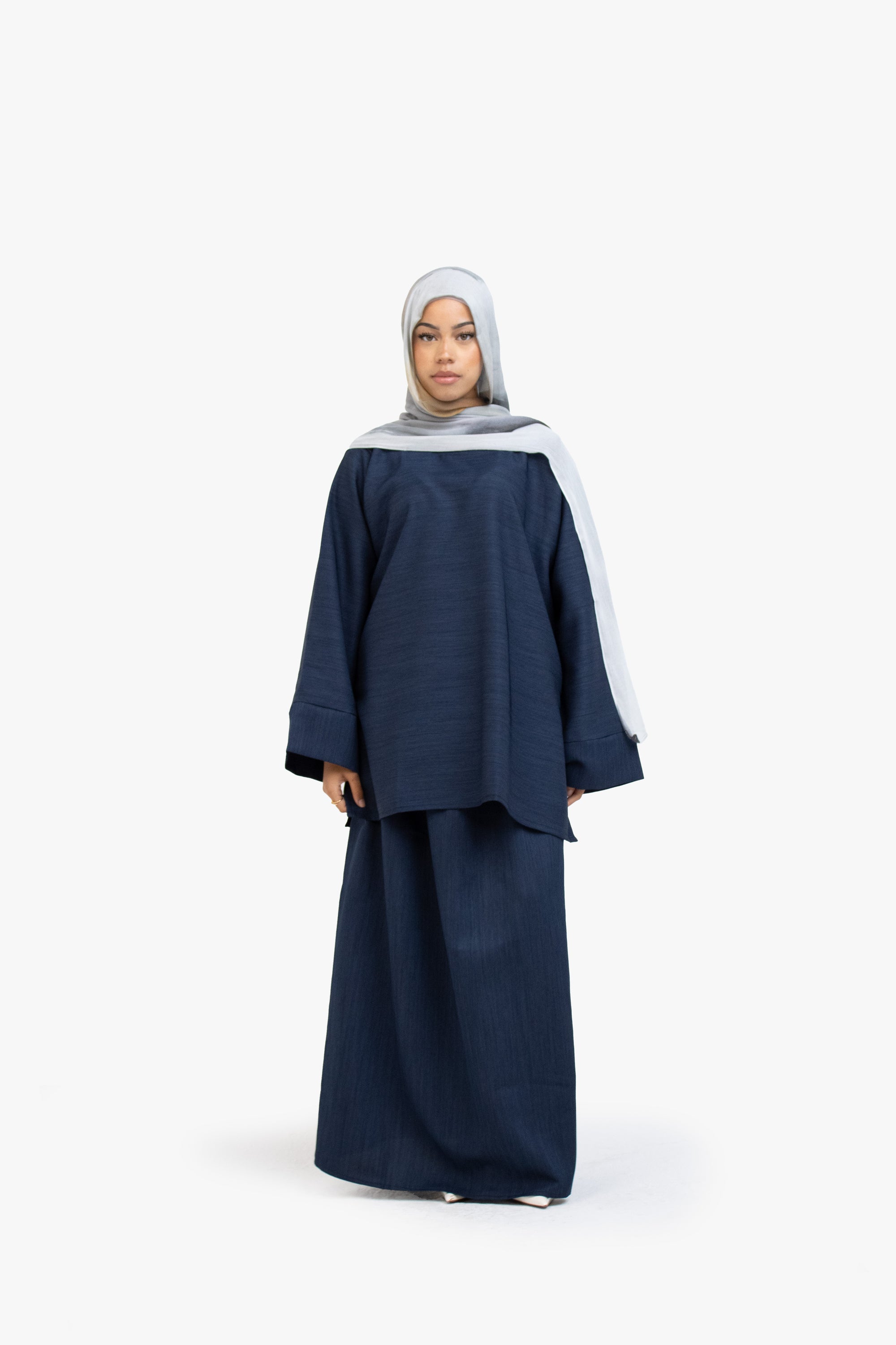 Indigo Textured Two-Piece Abaya