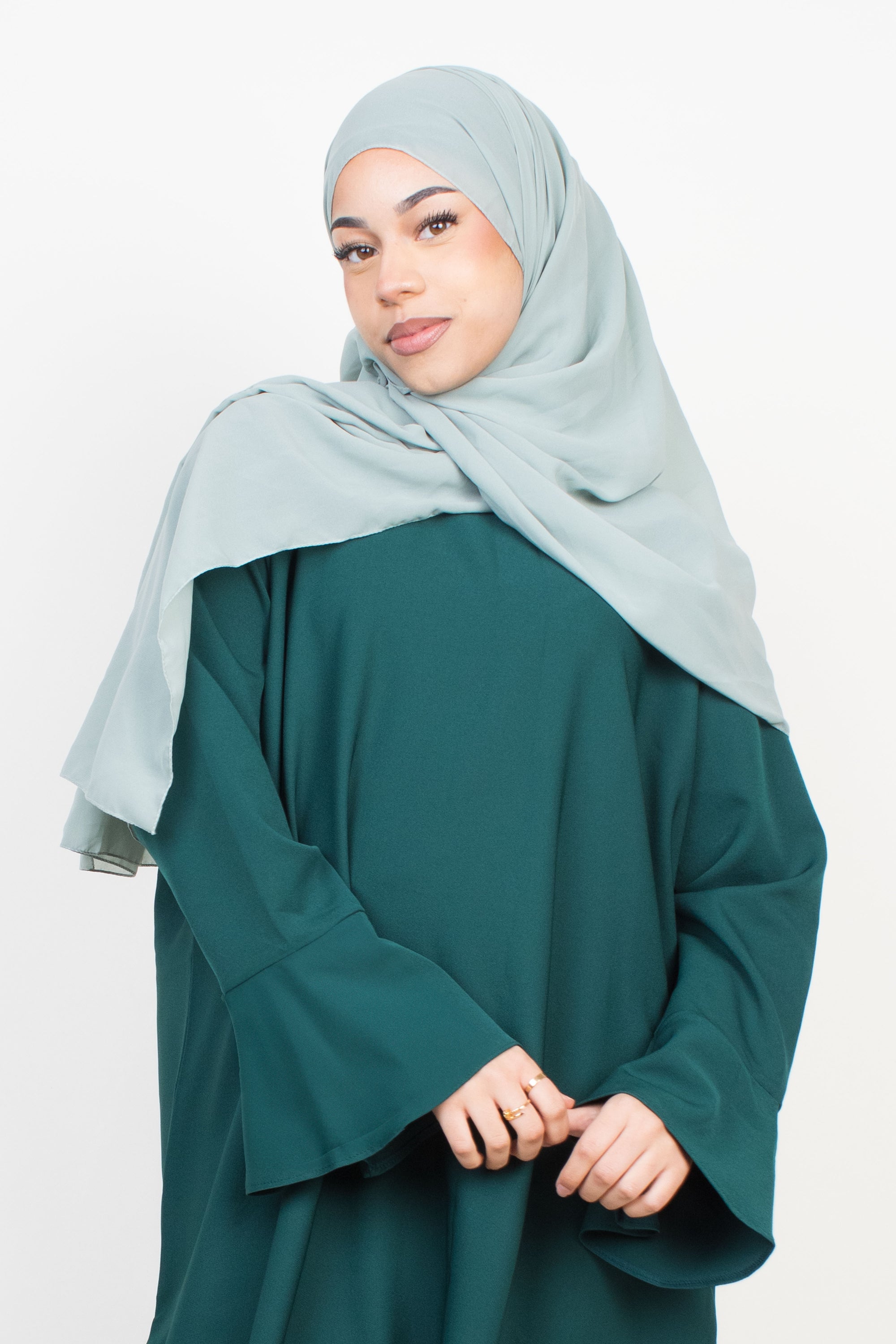 Forest Green Tulip Sleeve Abaya
