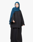 Black Side Wrap Two-Piece Abaya