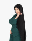 Forest Green Slit Kimono Sleeve Abaya