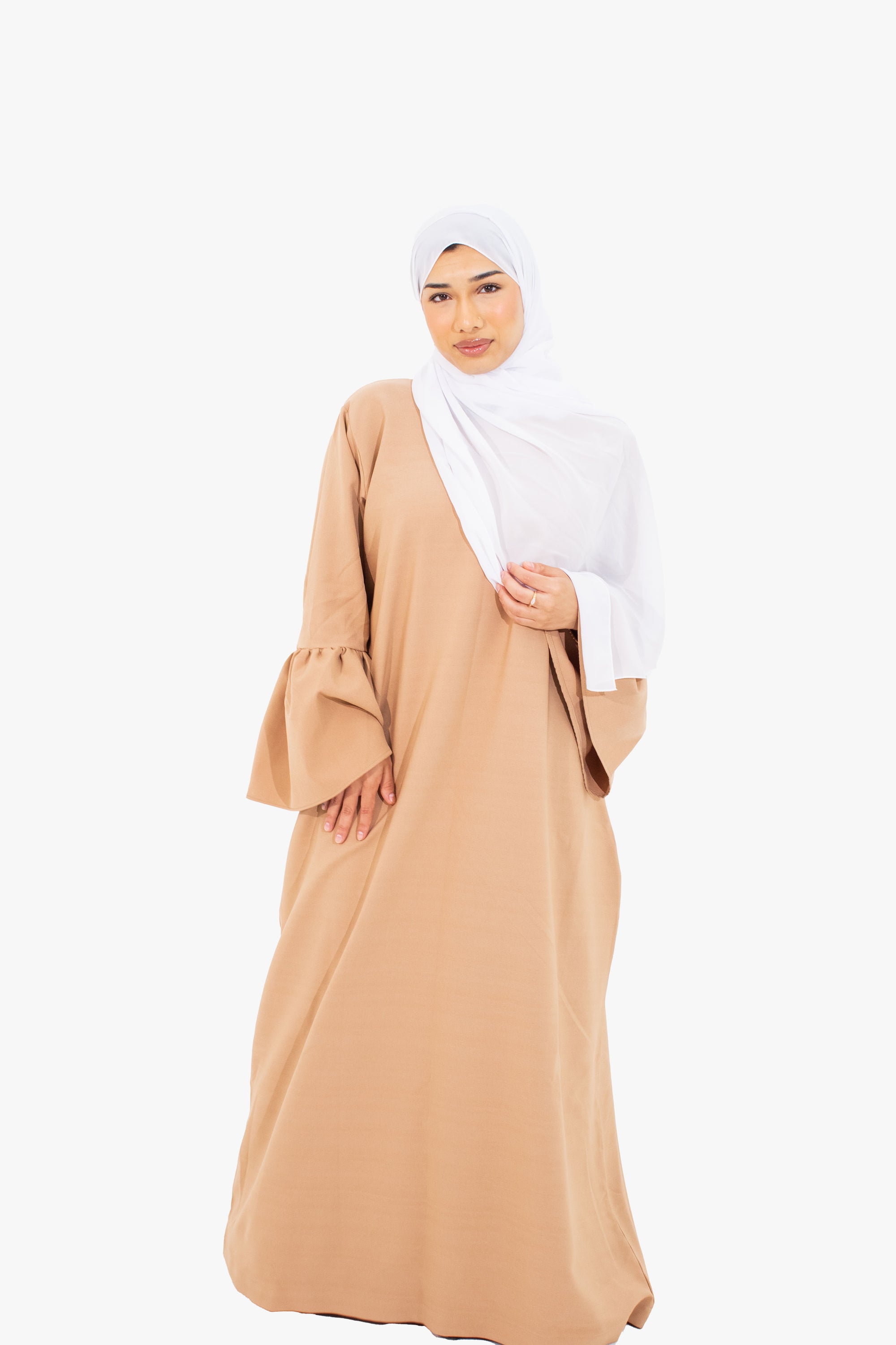 Coffee Bell Sleeve Abaya