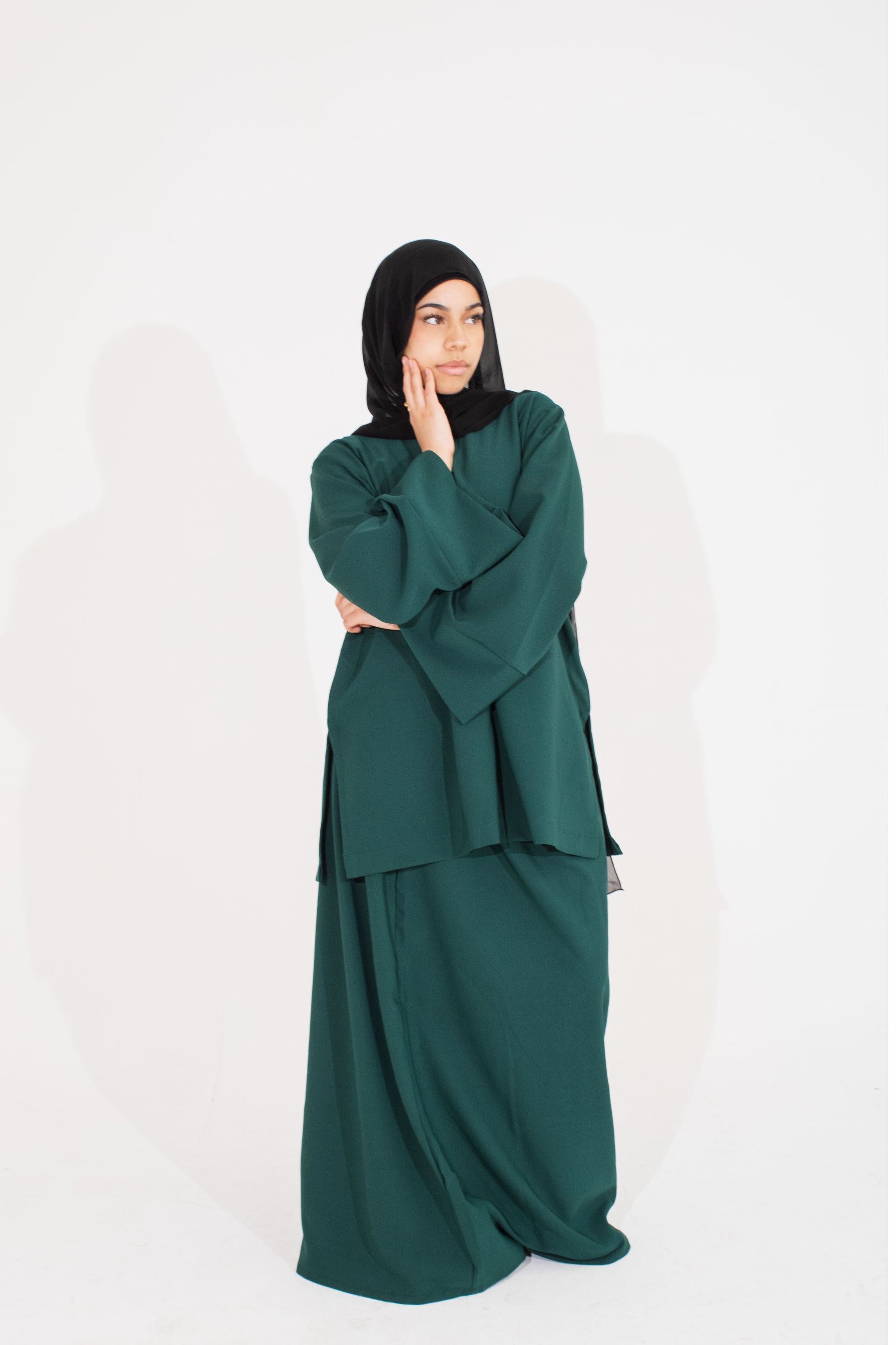 Forest Green Two-Piece Abaya
