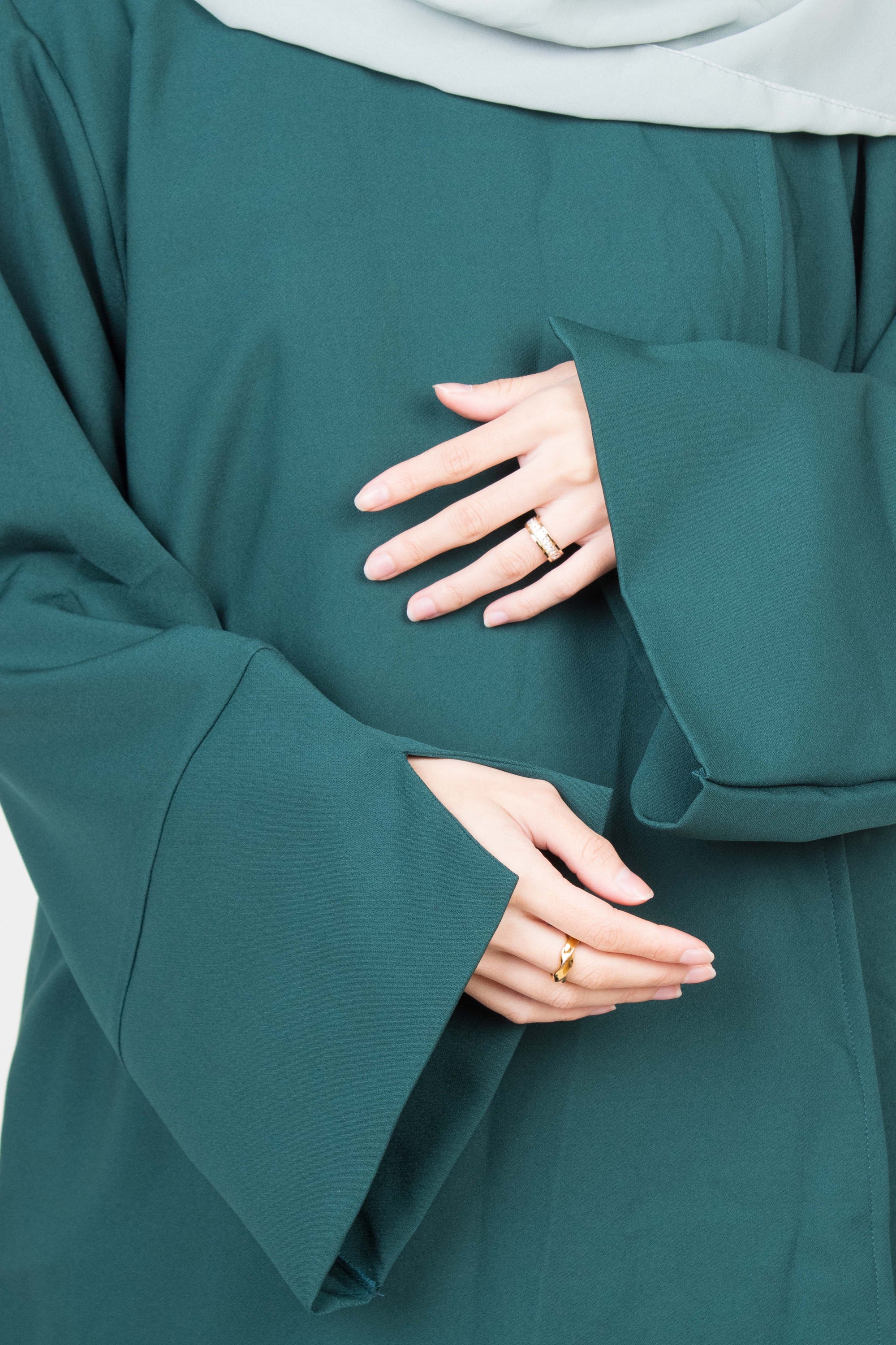 Forest Green Side Wrap Two-Piece Abaya
