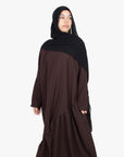 Mocha Brown Asymmetric Drop Waist Abaya