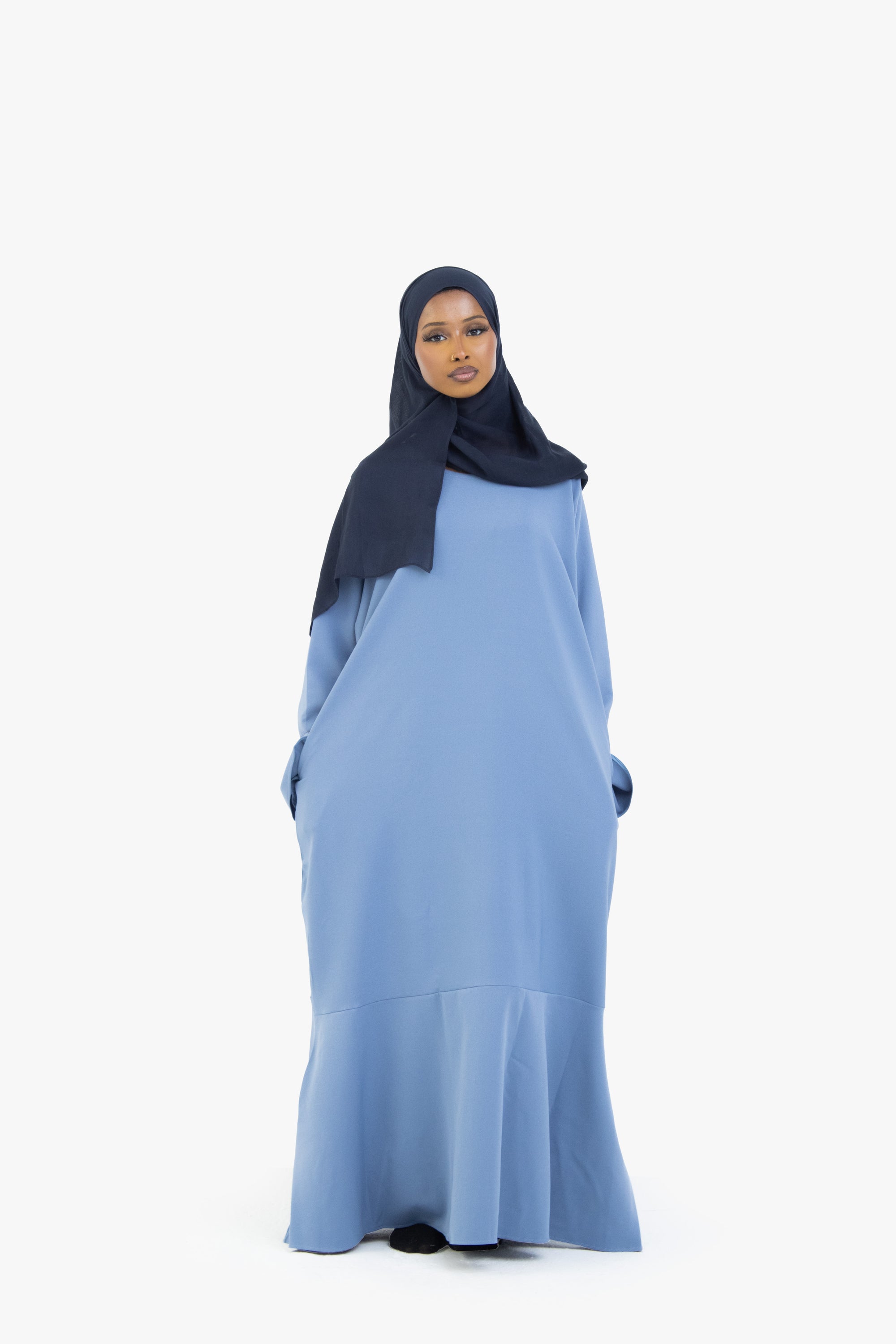 Powder Blue Tulip Sleeve Abaya