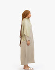 Soft Fern Textured Double Pleat Dress