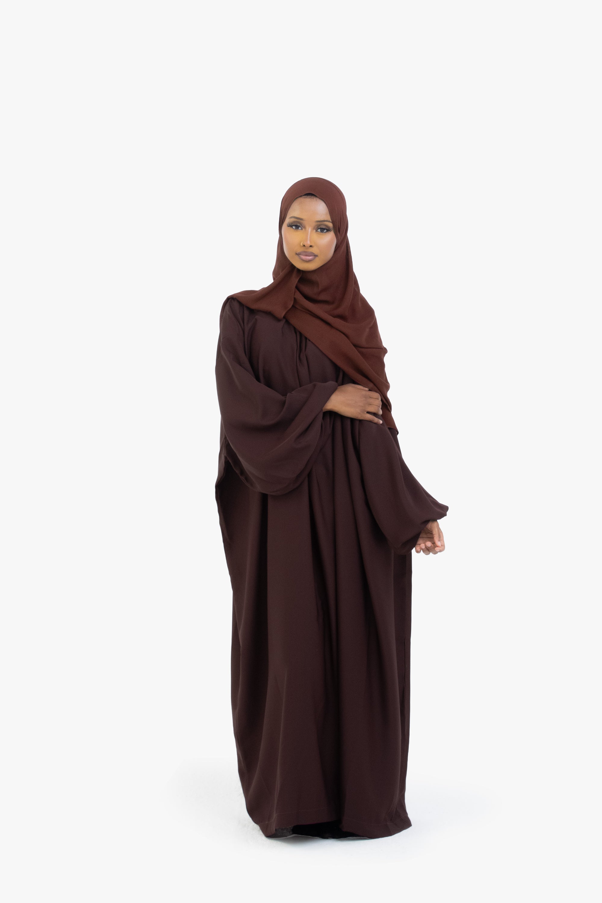 Hazelnut Brown Balloon Sleeve Abaya