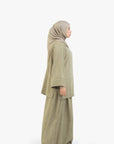 Khaki Mélange Two-Piece Abaya