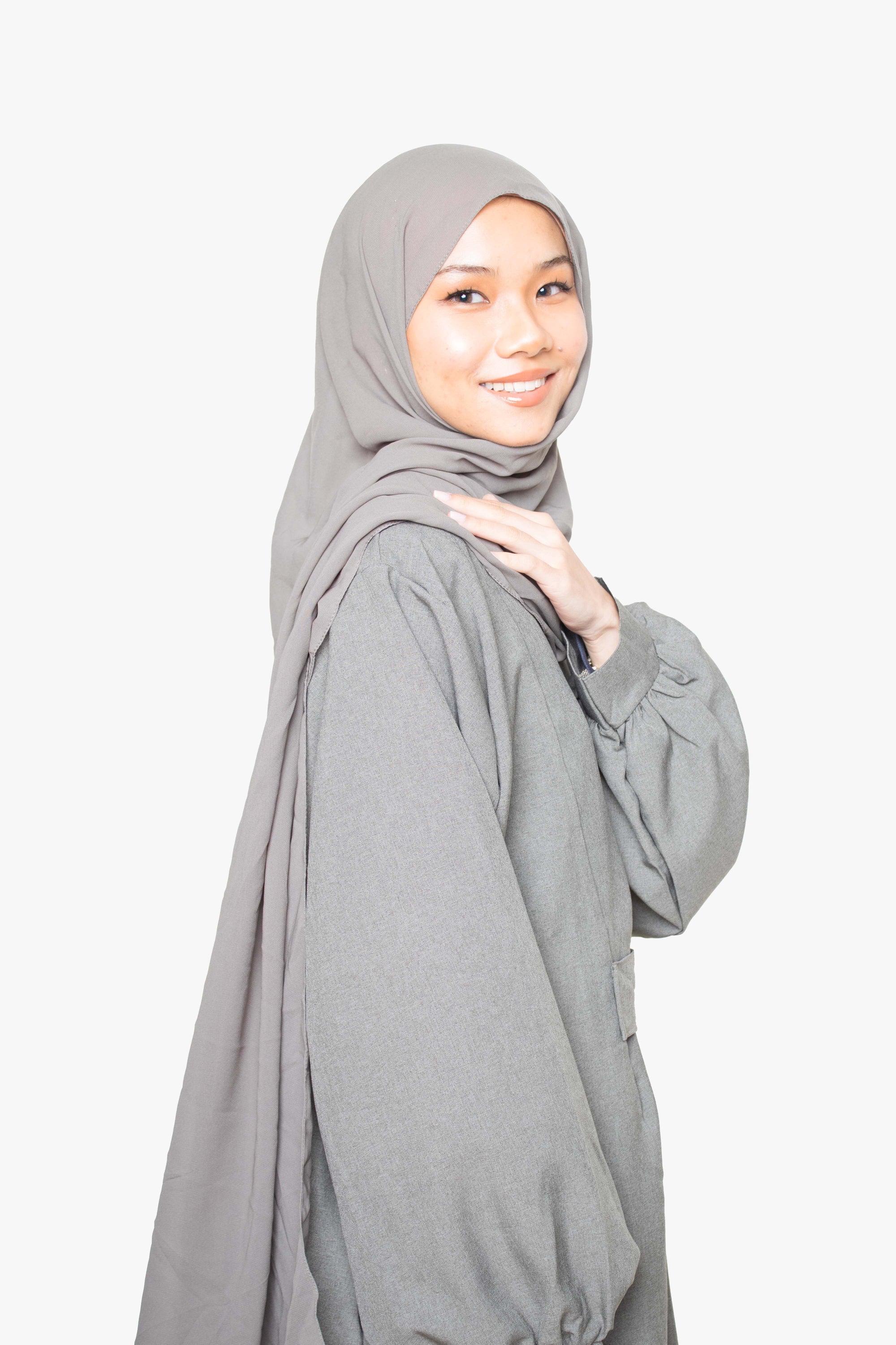 Textured Moss Green Pleated Bridge Abaya