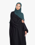 Black Balloon Sleeve Abaya