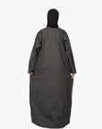 Black Denim Long Shirt Abaya