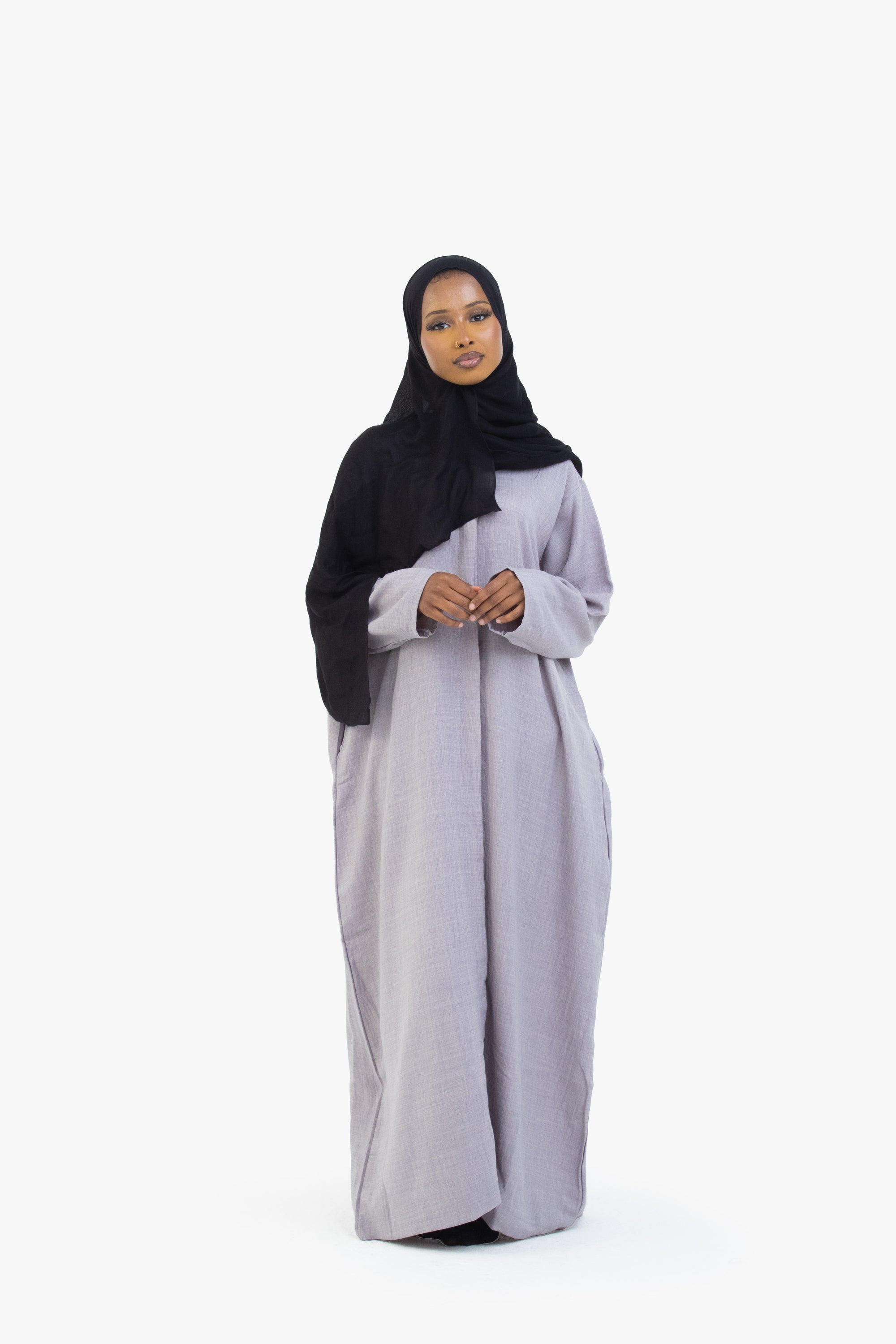 Grey Mélange Long Shirt Abaya