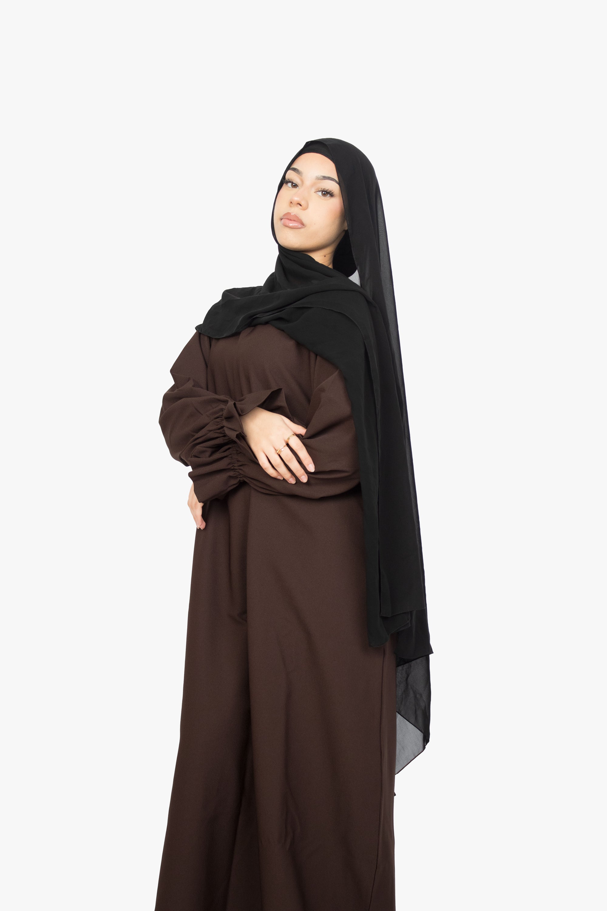 Mocha Brown Poet Sleeve Abaya