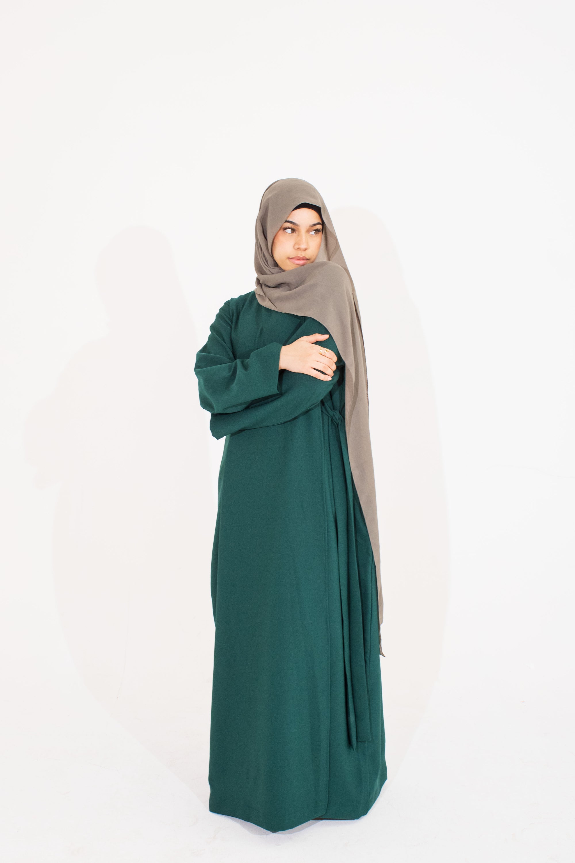 Forest Green Side Wrap Abaya
