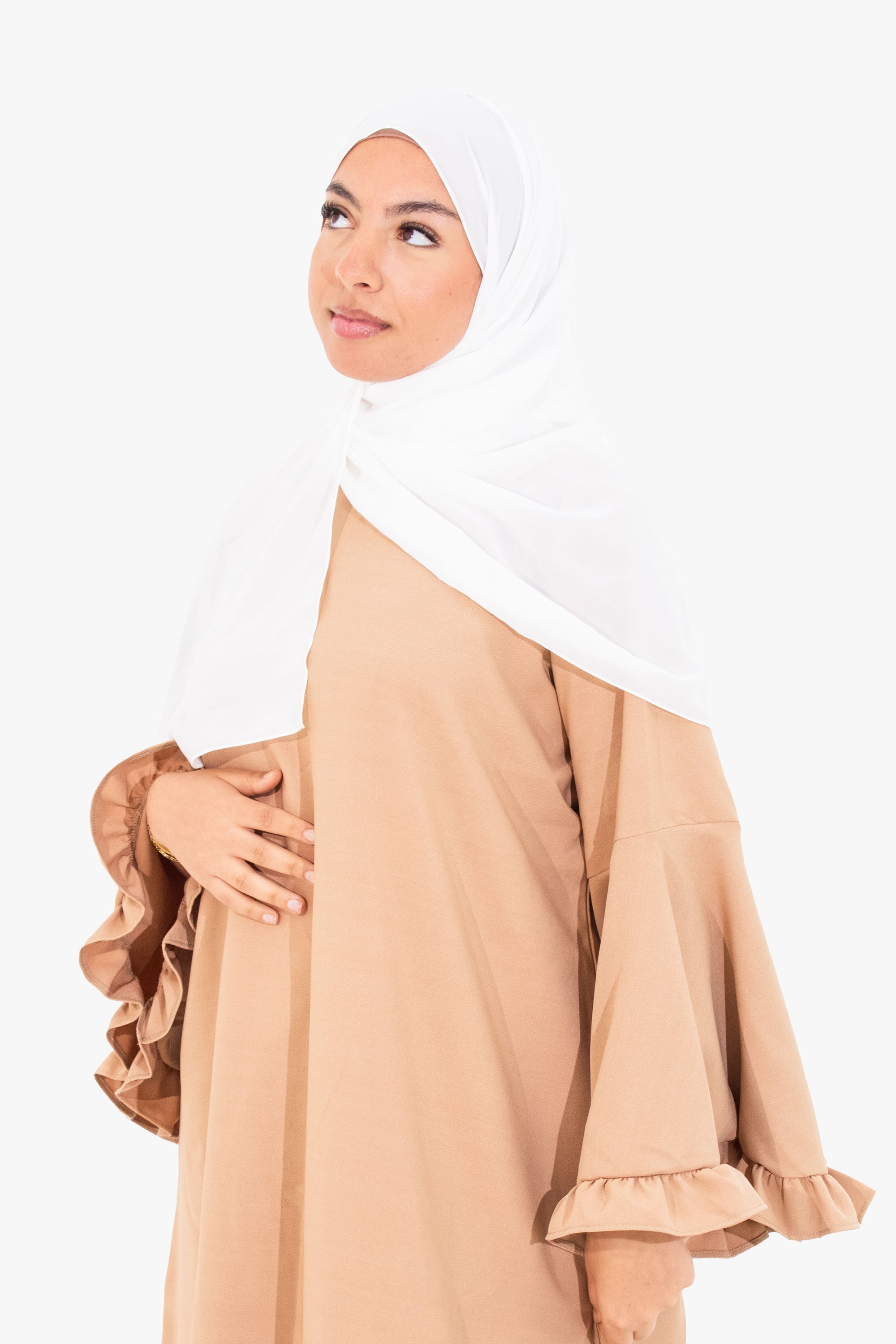 Coffee Flower Sleeve Abaya