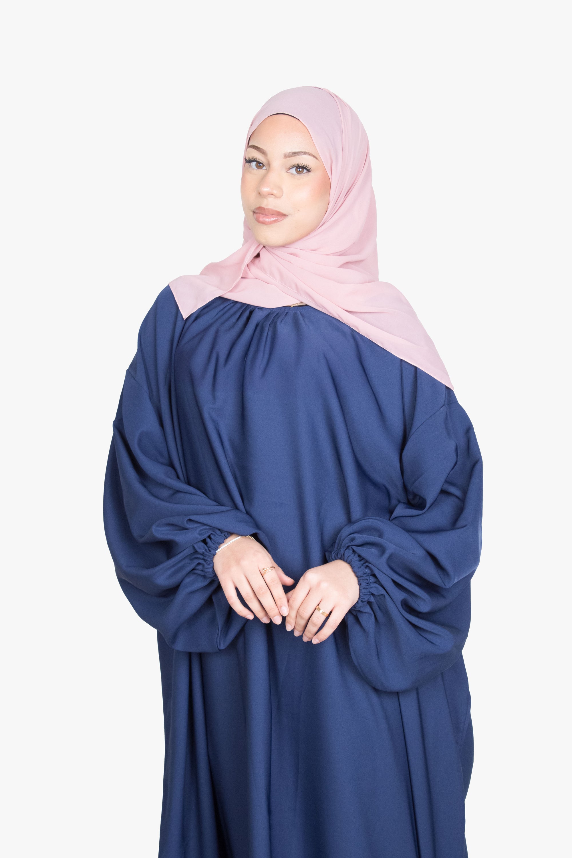 Navy Balloon Sleeve Abaya
