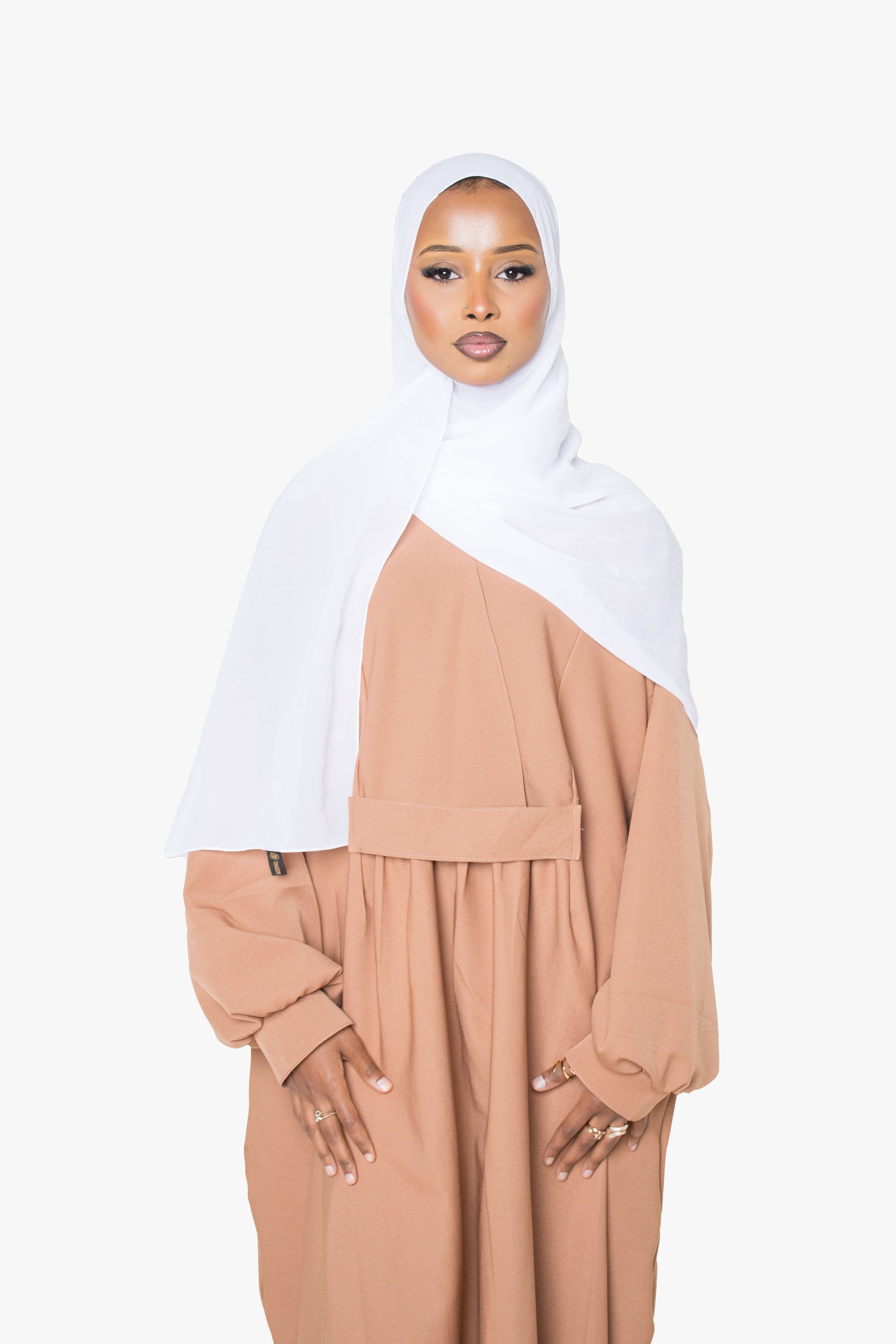 Caramel Pleated Bridge Abaya