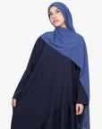 Navy Asymmetric Drop Waist Abaya