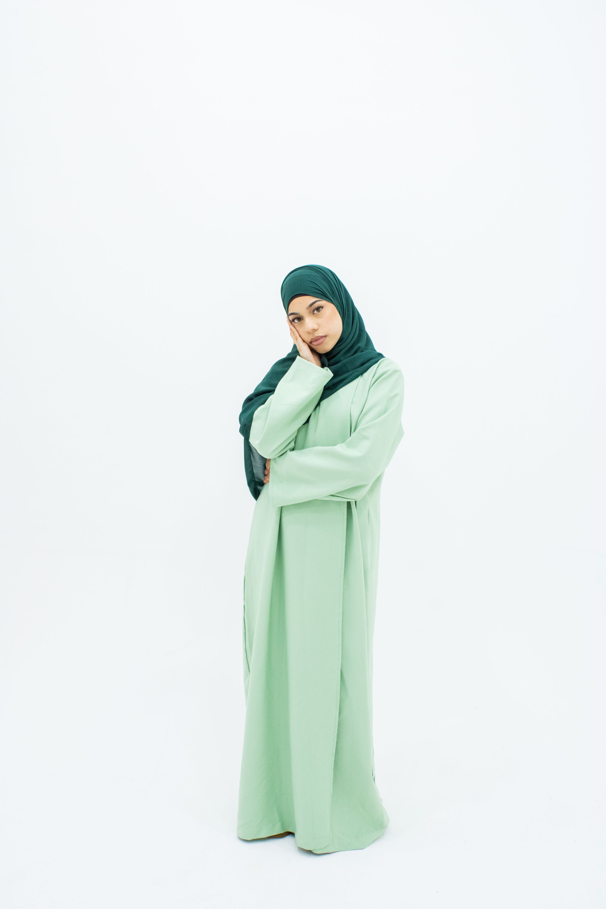 Pistachio Side Wrap Abaya