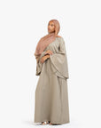 Soft Fern Textured Umbrella Sleeve Abaya
